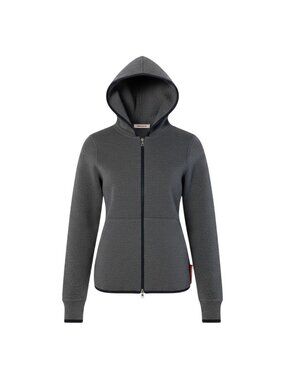 Prada Zip Up Knit Hoodie Cardigan Double Zip Gray 48